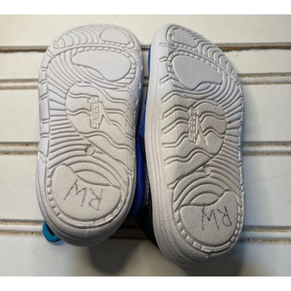 Speedo Toddler Boys Water Shoes Size 5/6 Blue & Orange Mesh Quick-Dry Lightweigh